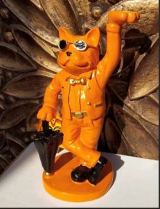 Orange Bulldog Statue