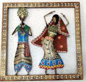 Rajasthani Musician Dancing Couple Wall Hanging Frame