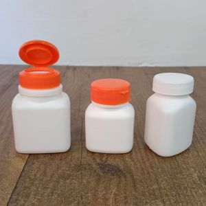 Plastic Flip Cap Square Bottles
