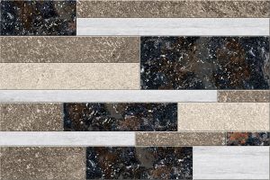 200x300mm Brown Interlocking Block Arrangement Ceramic Wall Tile