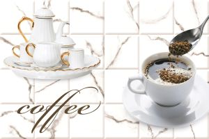 200x300mm White Geometric-Pattern Highlighter Ceramic Tile