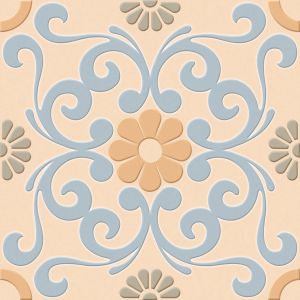 300x300mm Beige Floral Scrollwork Ceramic Tile