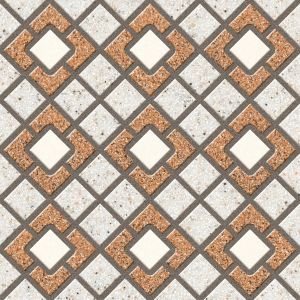 300x300mm White & Orange Terrazzo Geometric Ceramic Tile