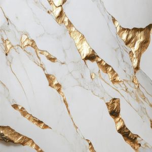 400×400mm Calacatta Chunky Golden Striated Ceramic Tile