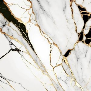 400×400mm Dramatic Fracture Black &AMP; Golden Vein Ceramic Tile