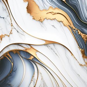 400×400mm White Liquid Golden Marble Look Ceramic Tile