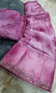 Deep Magenta Crushed Designer Saree