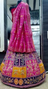 Heavy Embroidery Dola Silk Semi Stitched Lehenga Choli