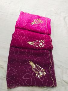 Pink Pure Bandhni Zari Pallu Modal Soft Silk Saree