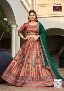 Printed Silk Ladies  Wedding Lehenga Choli