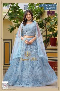 Royal Embroidered Gorgette Net Bridal Lehenga Choli