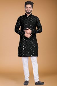 Mens Mirror Work Kurta