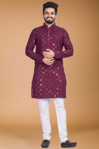 Mens Mirror Work Kurta