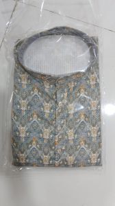 Mens Kurta Crochet Fabric with Digital Print