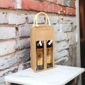 Wine Bottle Jute Bag