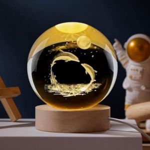3D Dolphin Crystal Ball Night Light