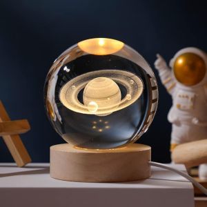 3D Saturn Crystal Ball Night Light