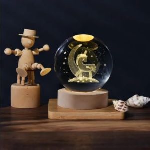 3D Unicorn Crystal Ball Night Light