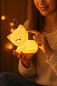 Silicone Sleeping Cat Night Lamp
