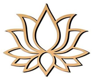 Acrylic Golden Lotus Cutout Art