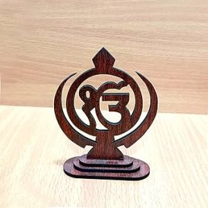 MDF Wood Onkar for Car Dashboard