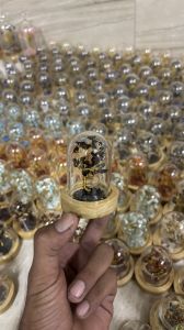 Natural Crystals Stone Tree with Glass Cover &AMP; Wooden