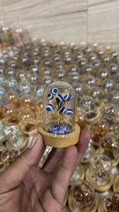 Natural Crystals Stone Tree with Glass Cover &AMP; Wooden