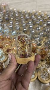 Natural Crystals Stone Tree with Glass Cover &AMP; Wooden