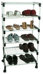 5 Layer Mild Steel Powder Coated Shoe Rack