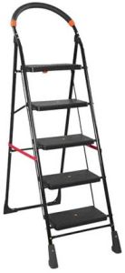 5 Step Powder Coated Black Aluminum Ladder