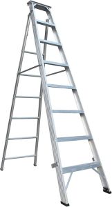 8 Step Powder Coated Silver Aluminum Ladder