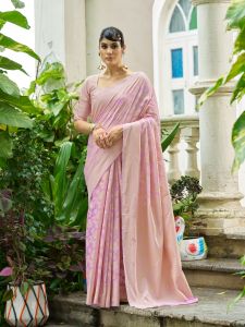 Ladies Light Purple Cotton Luckhanvi Sarees