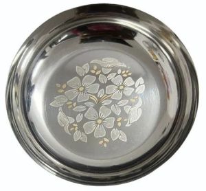 Stainless Steel Round Halwa Plate
