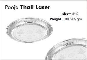 Stainless Steel Lazer Printed Pooja Thali