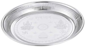 Stainless Steel Lazer Printed Pooja Thali