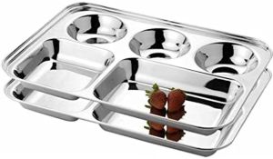 Stainless Steel Rectangular 5 In 1 Food Tray