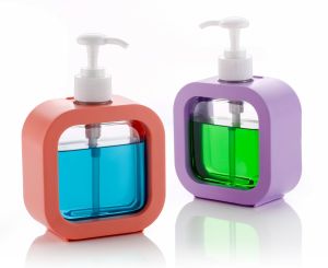 Glass Liquid Soap Dispenser Set
