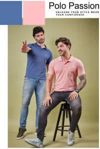 Mens Cotton Dual Color Polo T-Shirt Set