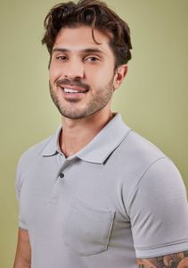 Mens Grey Cotton Classic Polo T-Shirt