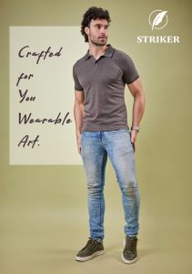 Mens Grey Cotton Urban Polo T-Shirt