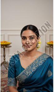 Beautiful Embroidery Silk Saree