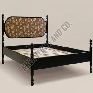 Black Modern Wooden Double Bed