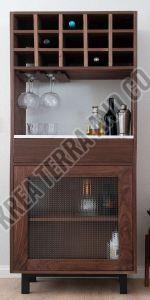 Brown Wooden Bar Cabinet