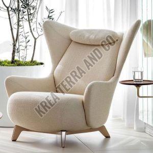 Cream Wingback Plush Lounge Armchair