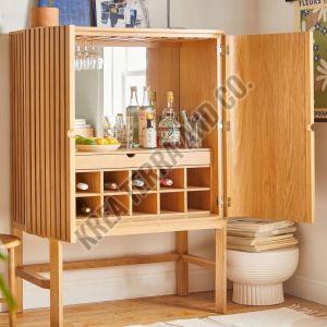 Hinged Single Door Wooden Bar Cabinet
