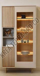 Modern Crockery Cabinet With 4 Ply Shelves & Profile Lights