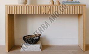 Modern Wooden Fluted Console Table with Drawer