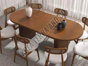 Oval 8 Seater Wooden Dining Table Set