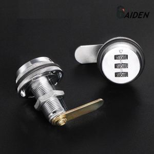 Aiden 3 Dial CAM Lock Chrome Keyless Panel Lock