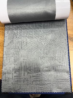 Grey Blackout Emboss Curtain Fabric